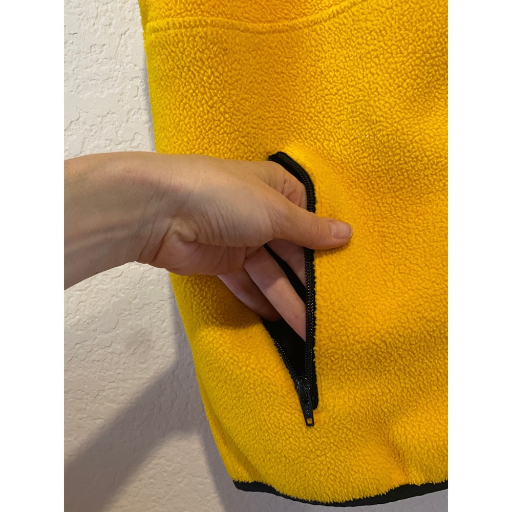Nordstrom Mens Fleece Vest Size Medium Yellow Full Zip Fisherman Preppy Nautical - Picture 3 of 7